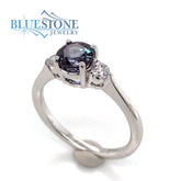 14K White Gold Alexandrite Ring - 6.5
